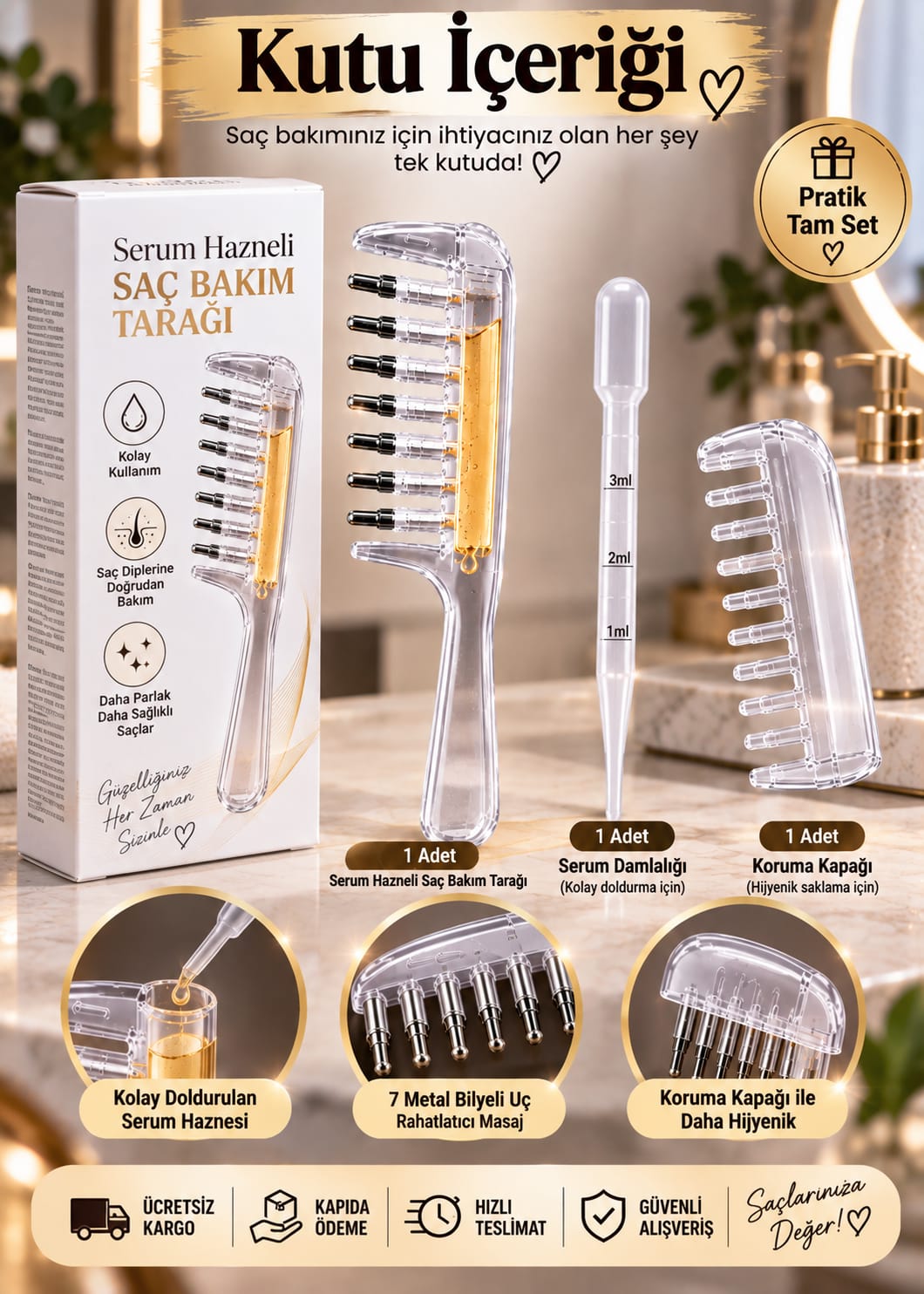 Serum Hazneli Tarak görsel 2