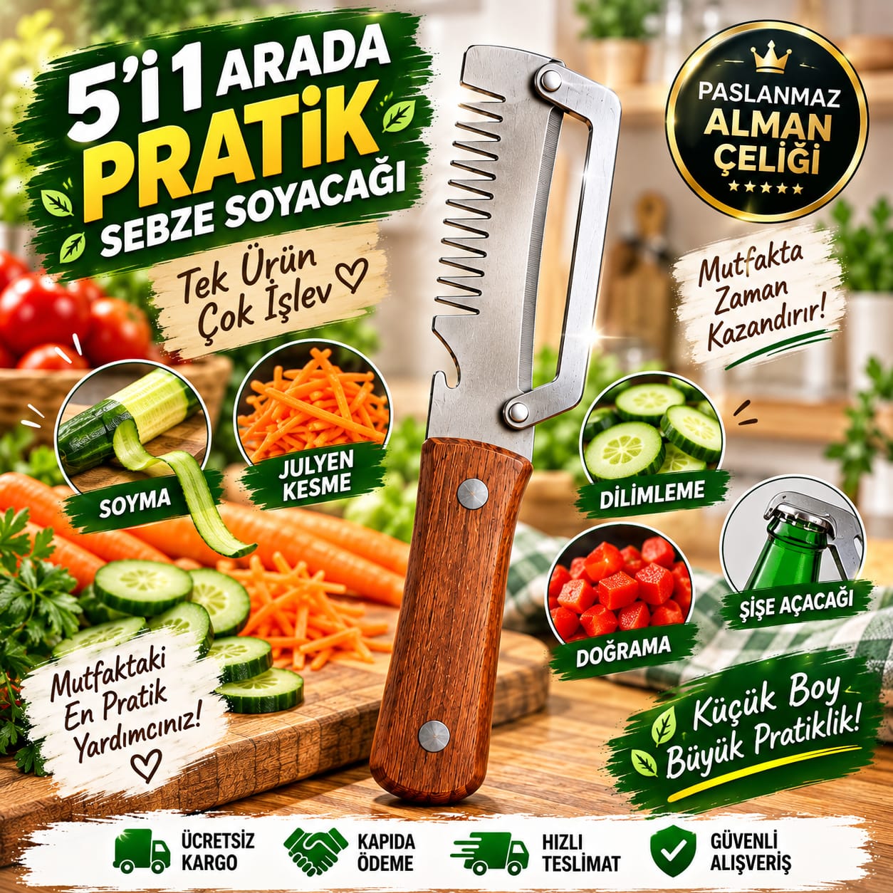 5’i 1 Arada Pratik Sebze Soyacağı