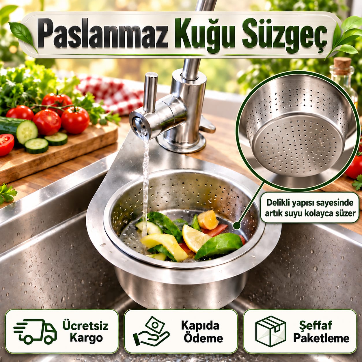 Paslanmaz Çelik Kuğu Süzgeç